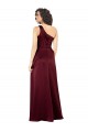 One Shoulder Long Silk like Satin Burgundy Sleeveless Formal Evening Gown / Prom Dress / Bridesmaid Dress Victoria