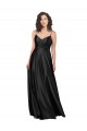 V-Neck Long Silk like Satin Black A-Line Sleeveless Formal Dress / Bridesmaid Dress Victoria
