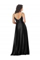 V-Neck Long Silk like Satin Black A-Line Sleeveless Formal Dress / Bridesmaid Dress Victoria