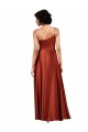 One Shoulder Long Silk like Satin Burnt Orange Sleeveless Black Tie Evening Gown / Prom Dress / Bridesmaid Dress Victoria