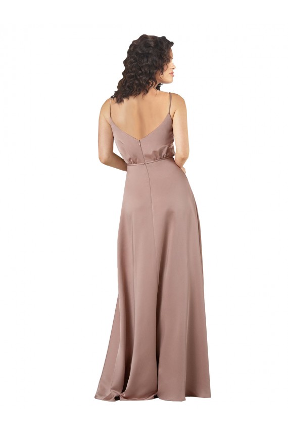 Sweetheart Long Silk like Satin Dusty Pink Sleeveless Formal Evening Gown / Bridesmaid Dress Victoria