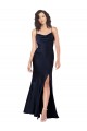 Cowl Neck Long Silk like Satin Dark Navy Sleeveless Black Tie Evening Gown / Prom Dress / Bridesmaid Dress Victoria