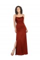 Square Neck Long Silk like Satin Red Sleeveless Formal Evening Gown / Prom Dress / Bridesmaid Dress Victoria