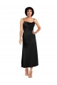 Cowl Neck Tea Length Silk like Satin Black Sleeveless Formal Evening Gown / Prom Dress / Bridesmaid Dress Victoria