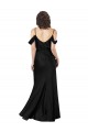Off the Shoulder Long Silk like Satin Black Sleeveless Formal Dress / Bridesmaid Dress Victoria