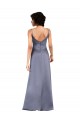 V-Neck Long Silk like Satin Black Column Sleeveless Formal Evening Gown / Prom Dress / Bridesmaid Dress Victoria