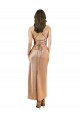 Cowl Neck Midi Length Silk like Satin Rose Gold Sleeveless Formal Evening Gown / Prom Dress / Bridesmaid Dress Victoria