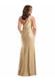 One Shoulder Long Silk like Satin Soft Gold Sleeveless Formal Plus Size Evening Gown / Prom Dress / Bridesmaid Dress Victoria