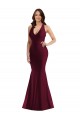V-Neck Long Silk like Satin Burgundy Sleeveless Formal Plus Size Evening Gown / Prom Dress / Bridesmaid Dress Victoria