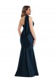 Halter Neck Long Silk like Satin Dark Navy Sleeveless Formal Plus Size Evening Gown / Prom Dress / Bridesmaid Dress Victoria