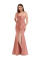 One Shoulder Long Silk like Satin Georgia Peach Sleeveless Black Tie Plus Size Evening Gown / Prom Dress / Bridesmaid Dress Victoria