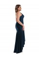 Spaghetti Straps Long Silk like Satin Dark Navy Sleeveless High Low Plus Size Evening Gown / Prom Dress / Bridesmaid Dress Victoria