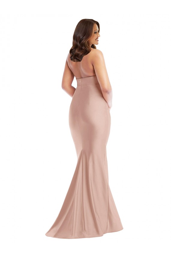 Halter Neck Long Silk like Satin Dusty Pink Sleeveless Formal Plus Size Evening Gown / Prom Dress / Bridesmaid Dress Victoria