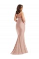 Halter Neck Long Silk like Satin Dusty Pink Sleeveless Formal Plus Size Evening Gown / Prom Dress / Bridesmaid Dress Victoria