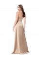 V-Neck Long Silk like Satin Champagne Pink Sleeveless Formal Evening Gown / Prom Dress / Bridesmaid Dress Victoria
