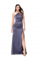 Halter Neck Long Silk like Satin Dusk Sleeveless Formal Evening Gown / Prom Dress / Bridesmaid Dress Victoria