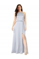 Halter Neck Long Silk like Satin Fog Sleeveless Formal Evening Gown / Bridesmaid Dress Victoria