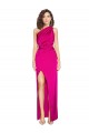 One Shoulder Long Silk like Satin Fuchsia Sleeveless Formal Evening Gown / Prom Dress / Bridesmaid Dress Victoria