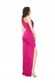One Shoulder Long Silk like Satin Fuchsia Sleeveless Formal Evening Gown / Prom Dress / Bridesmaid Dress Victoria