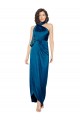 High Neck Long Silk like Satin Peacock Blue Sleeveless Formal Evening Gown / Prom Dress / Bridesmaid Dress Victoria