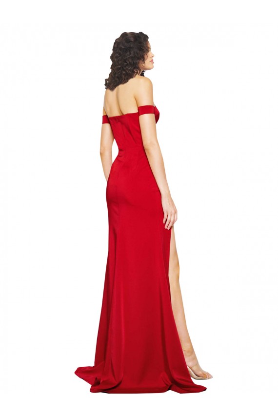 Sweetheart Long Silk like Satin Red Sleeveless Formal Evening Gown / Prom Dress / Bridesmaid Dress Victoria