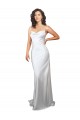Cowl Neck Sweep Train Silk like Satin White Sleeveless Beach Wedding Dresses Victoria