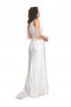 One Shoulder Long Silk like Satin White Sleeveless Wedding Dress Victoria
