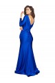 V-Neck Long Silk like Satin Royal Blue Long Sleeves Formal Evening Gown / Prom Dress / Bridesmaid Dress Victoria
