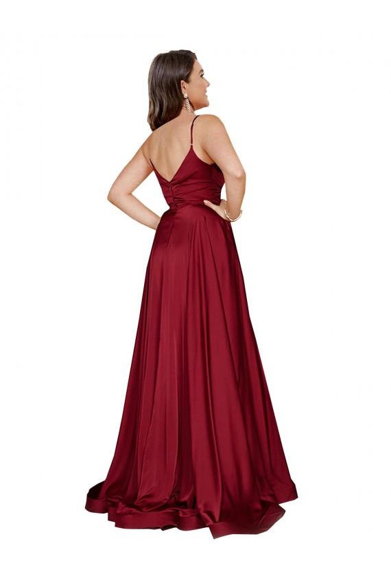 Sweetheart Long Silk like Satin French Blue Sleeveless Black Tie Evening Gown / Prom Dress / Bridesmaid Dress Victoria