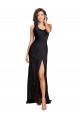 One Shoulder Long Silk like Satin Black Sleeveless Evening Dress / Bridesmaid Dress Victoria