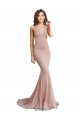 V-Neck Long Spandex Dusty Pink Sleeveless Formal Evening Gown / Prom Dress / Bridesmaid Dress Victoria