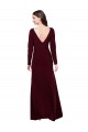 V-Neck Long Spandex Burgundy Gold Long Sleeves Prom Dress / Bridesmaid Dress Victoria