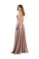V-Neck Long Spandex Dusty Pink Sleeveless Black Tie Evening Gown / Prom Dress / Bridesmaid Dress Victoria