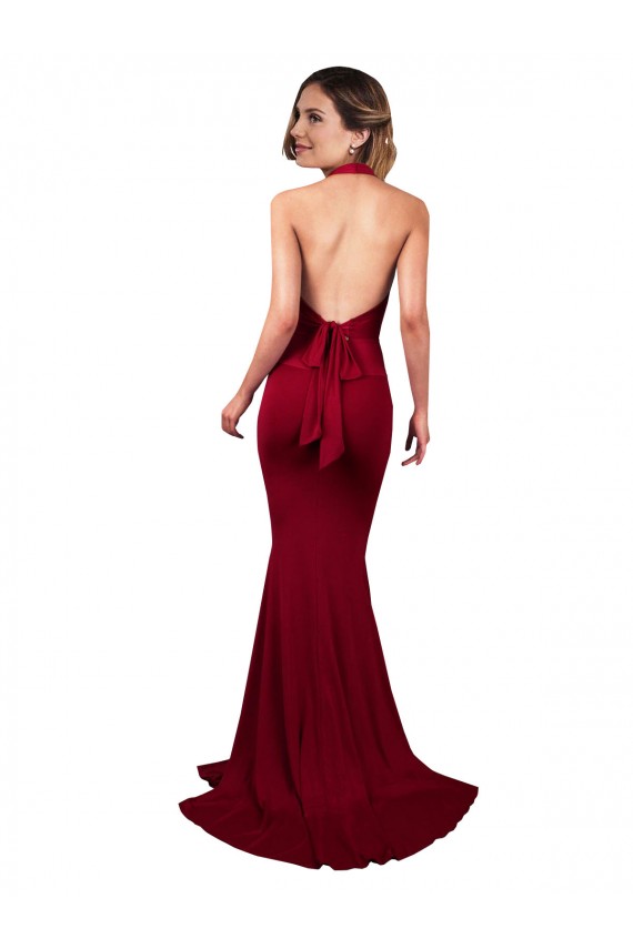 V-Neck Long Spandex Burgundy Sleeveless Formal Evening Gown / Prom Dress / Bridesmaid Dress Victoria
