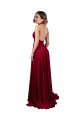 V-Neck Long Spandex Burgundy Sleeveless Black Tie Evening Gown / Prom Dress / Bridesmaid Dress Victoria