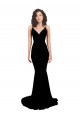 V-Neck Long Spandex Black Sleeveless Formal Evening Gown / Prom Dress / Bridesmaid Dress Victoria