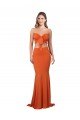 Strapless Long Spandex Orange Sleeveless Formal Evening Gown / Prom Dress / Bridesmaid Dress Victoria