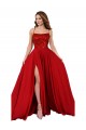 Square Neck Long Spandex & Lace Red Sleeveless Semi Formal Evening Dress / Prom Dress / Bridesmaid Dress Victoria