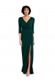 V-Neck Long Spandex Dark Green Long Sleeves Formal Evening Gown / Prom Dress / Bridesmaid Dress Victoria