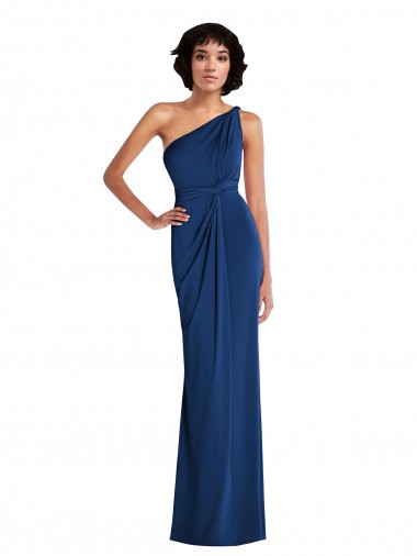 One Shoulder Long Spandex Royal Blue Sleeveless Semi Formal Evening Dress / Prom Dress / Bridesmaid Dress Victoria