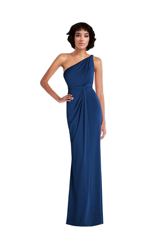 One Shoulder Long Spandex Royal Blue Sleeveless Semi Formal Evening Dress / Prom Dress / Bridesmaid Dress Victoria