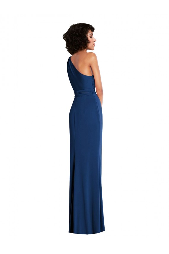 One Shoulder Long Spandex Royal Blue Sleeveless Semi Formal Evening Dress / Prom Dress / Bridesmaid Dress Victoria