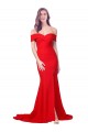 Sweetheart Long Stretch Crepe Red Sleeveless Bridesmaid Dress / Evening Dress Victoria