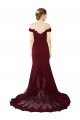 Sweetheart Sweep Train Stretch Crepe & Lace Burgundy Gold Sleeveless Formal Evening Gown / Prom Dress / Bridesmaid Dress Victoria