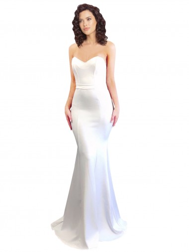 High Neck Long Stretch Crepe White Sleeveless Formal Evening Gown / Prom Dress / Bridesmaid Dress Victoria