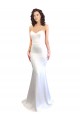High Neck Long Stretch Crepe White Sleeveless Formal Evening Gown / Prom Dress / Bridesmaid Dress Victoria