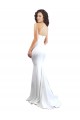 High Neck Long Stretch Crepe White Sleeveless Formal Evening Gown / Prom Dress / Bridesmaid Dress Victoria