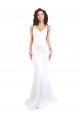 High Neck Long Stretch Crepe White Sleeveless Black Tie Evening Gown / Prom Dress / Bridesmaid Dress Victoria