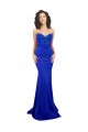 High Neck Long Stretch Crepe Royal Blue Sleeveless Formal Evening Gown / Prom Dress / Bridesmaid Dress Victoria