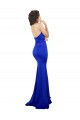 High Neck Long Stretch Crepe Royal Blue Sleeveless Formal Evening Gown / Prom Dress / Bridesmaid Dress Victoria